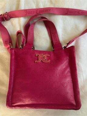 Juicy Couture Fuchsia JC Logo Crossbody Tote
